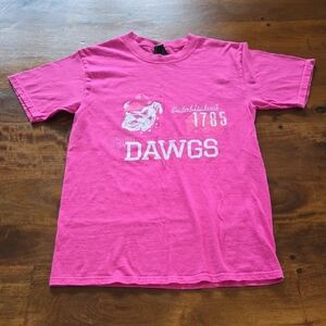 University Of Georgia Bulldogs Bright Pink Short Sleeve Tee Size Small